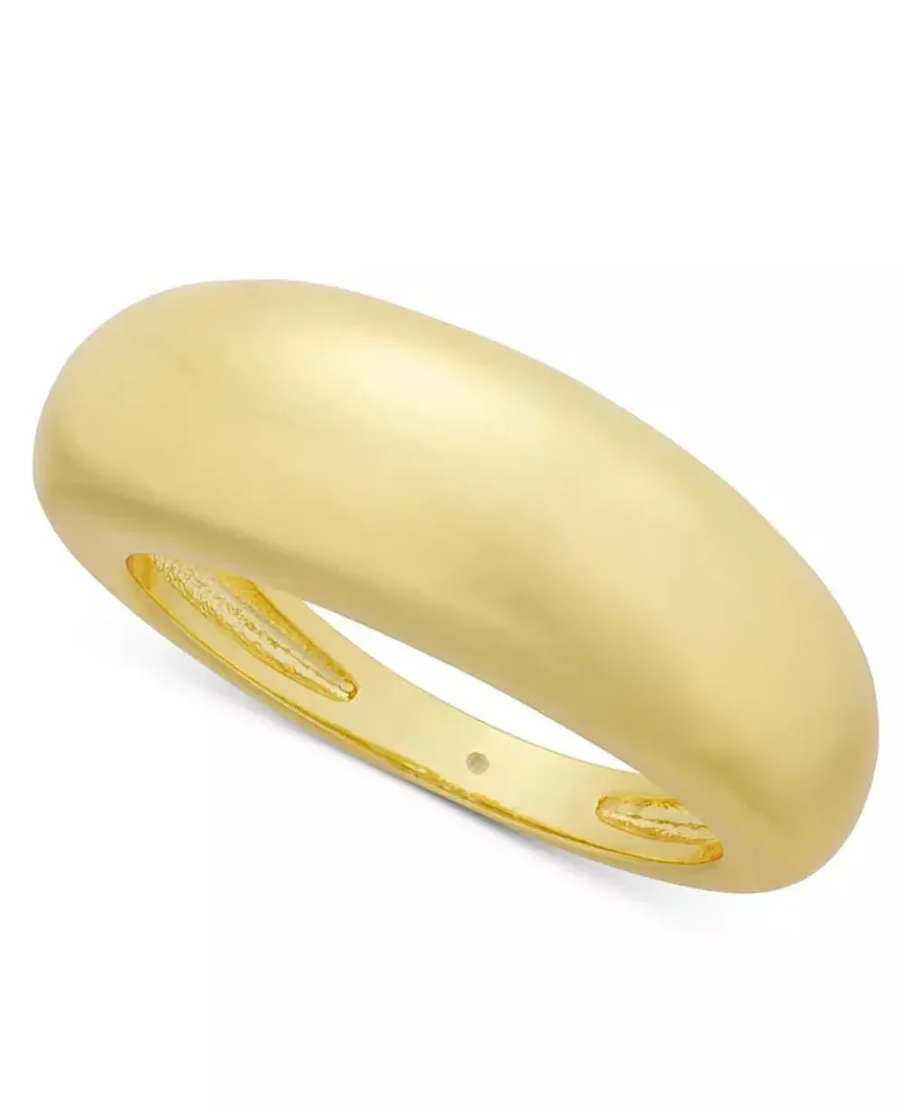 On 34th Gold-Tone Domed Band Ring Size 8 NWT